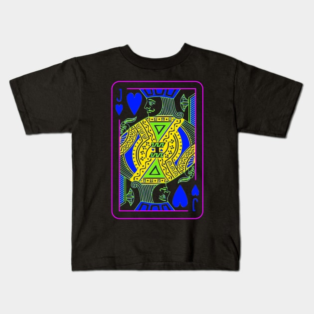 Jack of Hearts Bright Mode Kids T-Shirt by inotyler